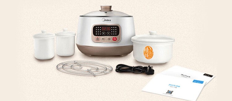 Midea (Midea) electric stew pot water stew stew pot stew pot soup pot WBZS162 white porcelain three gall bladder 1.6L steel bile 4.2L