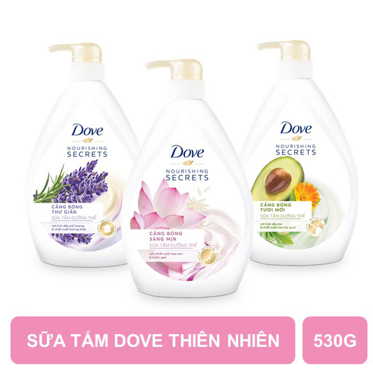 Combo 02 Sữa Tắm Dove Căng Bóng Tươi Mới - Bơ 530G