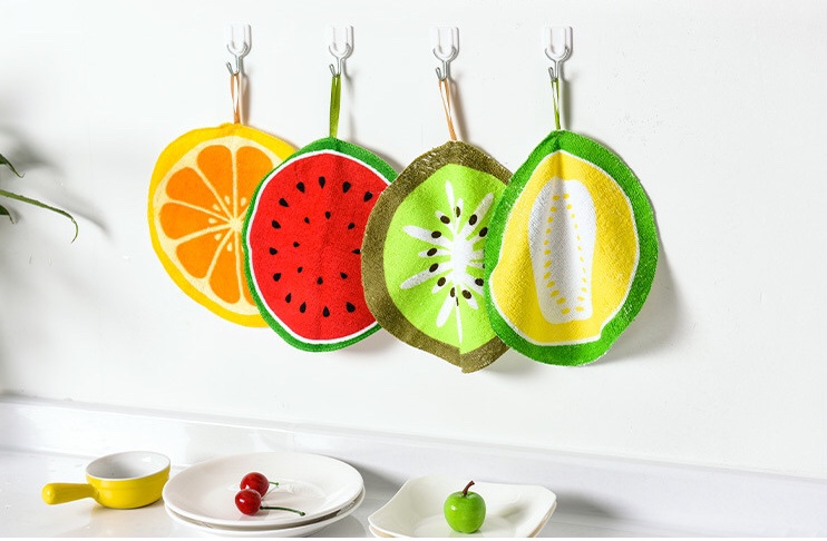 Khăn lau đa năng siêu thấm họa tiết trái cây hình tròn 20cm