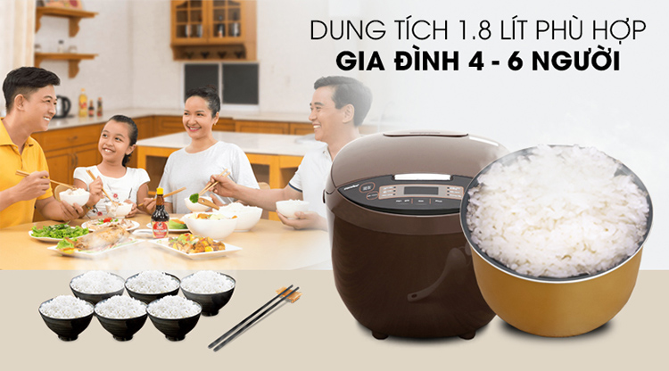 Nồi Cơm Điện Tử Comfee 1.8 lít CR-FD1820B - Hàng Chính Hãng