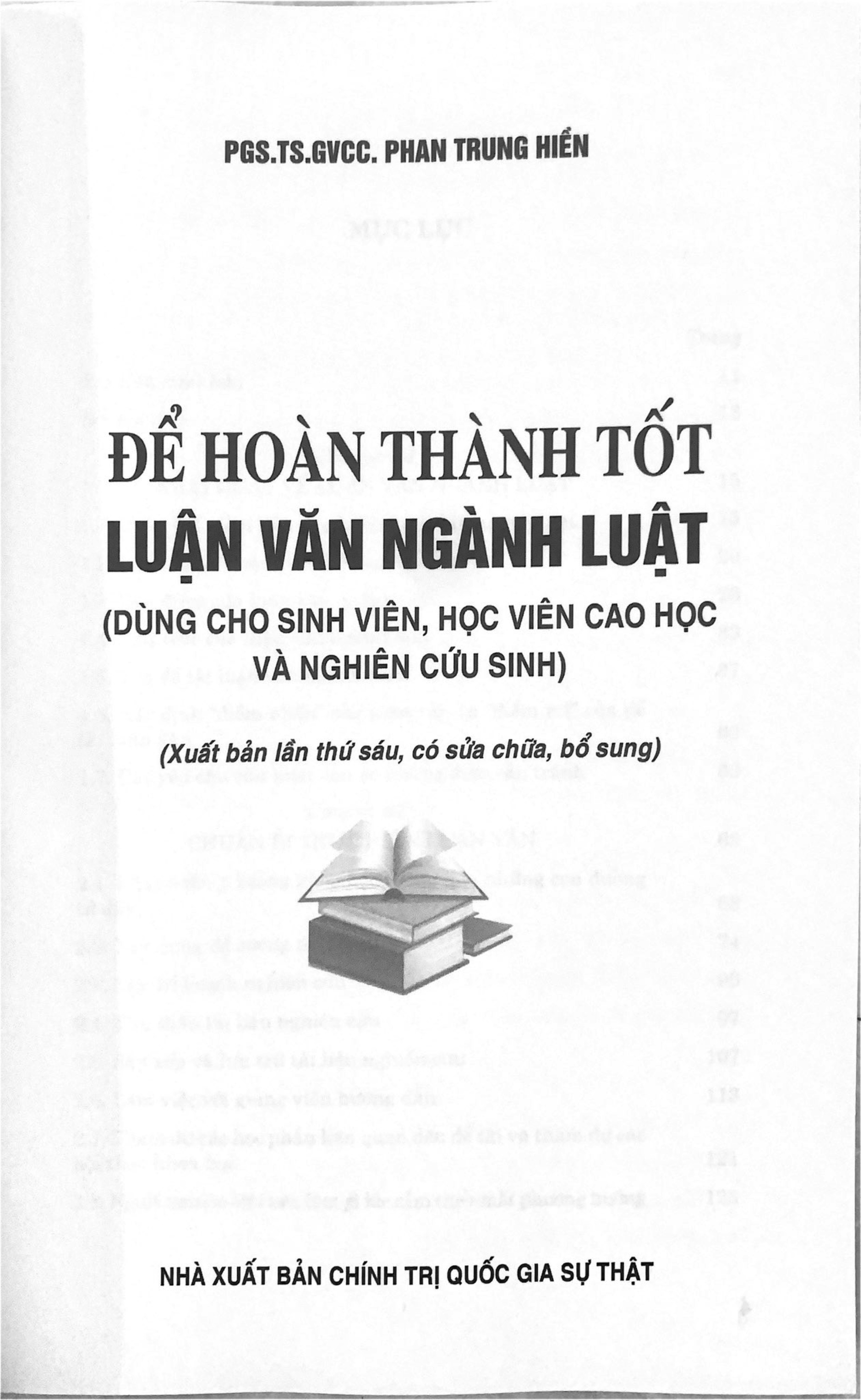Để Hoàn Thành Tốt Luận Văn Ngành Luật (tái bản lần thứ tư, có sửa chữa, bổ sung)