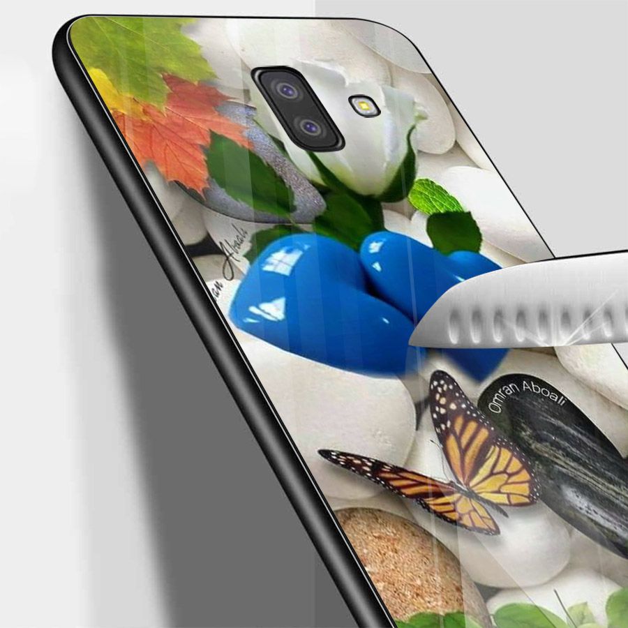 Ốp kính cường lực cho điện thoại Samsung Galaxy J6 - bướm đẹp MS BUOMD034