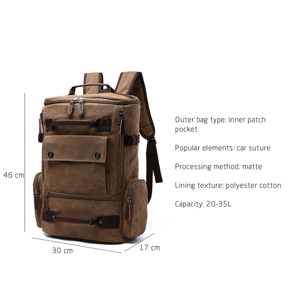 Backpack Current Package Portable Canvas Shockproof Outdoor Unisex