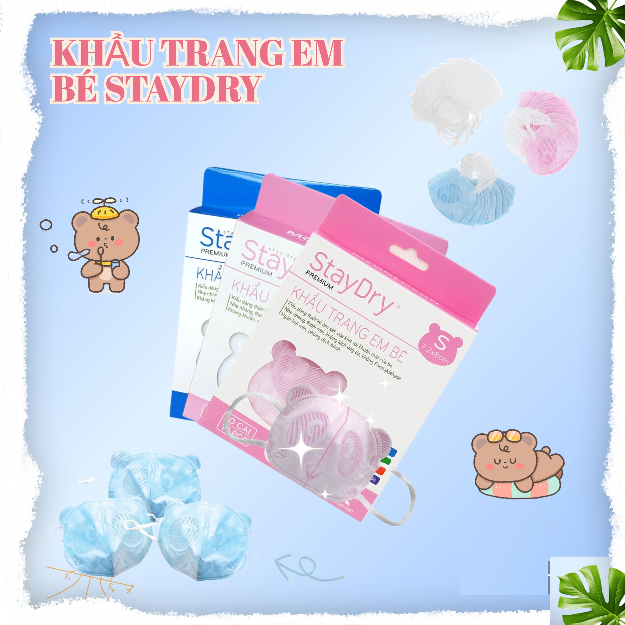 Khẩu trang trẻ em Gấu trúc StayDry