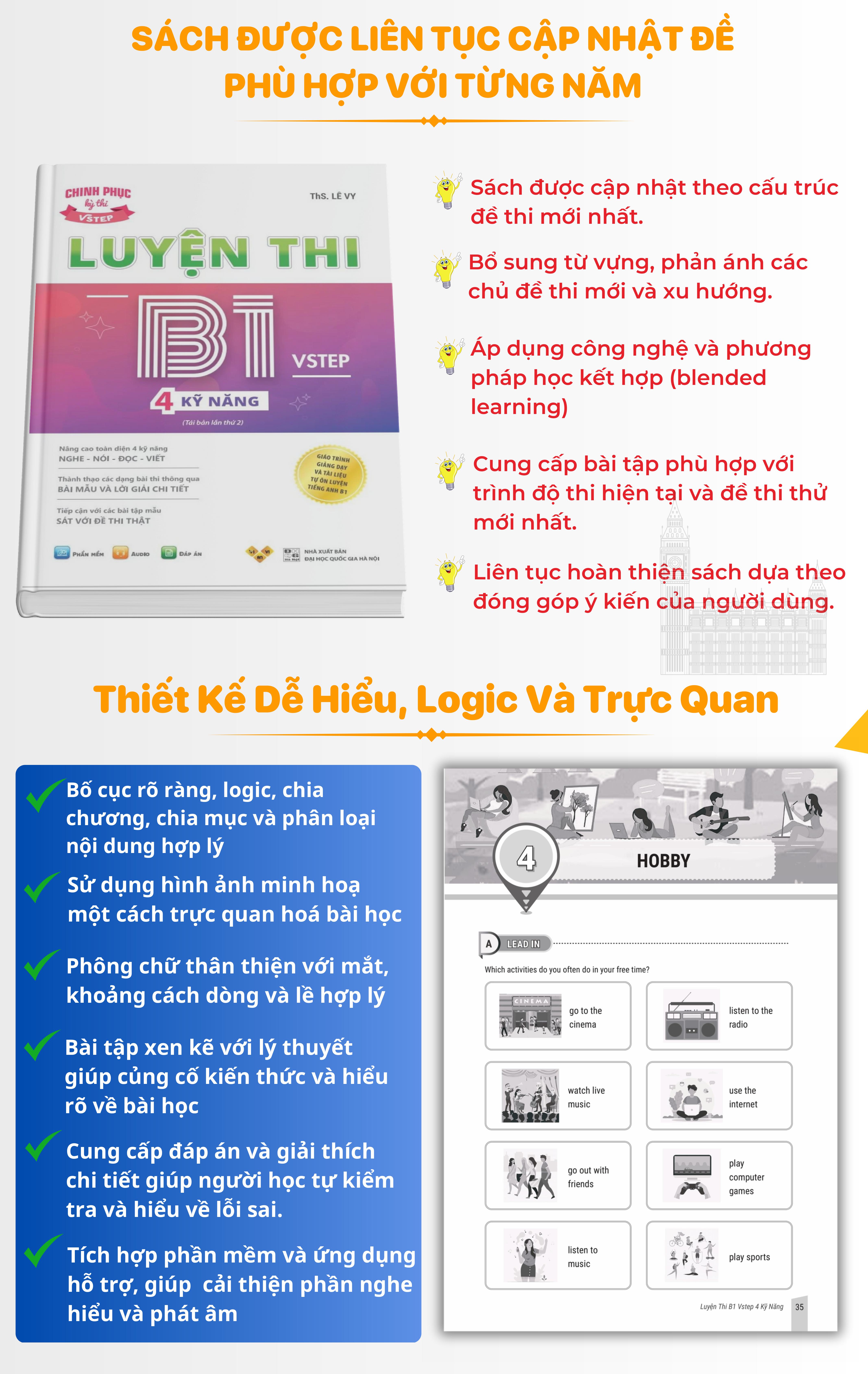 Sách Luyện thi B1 Vstep 4 kỹ năng - Ôn thi chứng chỉ tiếng Anh B1 bậc 3 (bằng B1 tiếng Anh) theo Khung NLNN Việt Nam