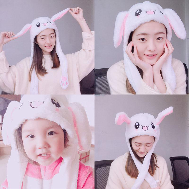 Cute Cartoon Dance Ears Rabbit Beanie Hat Airbag Cap