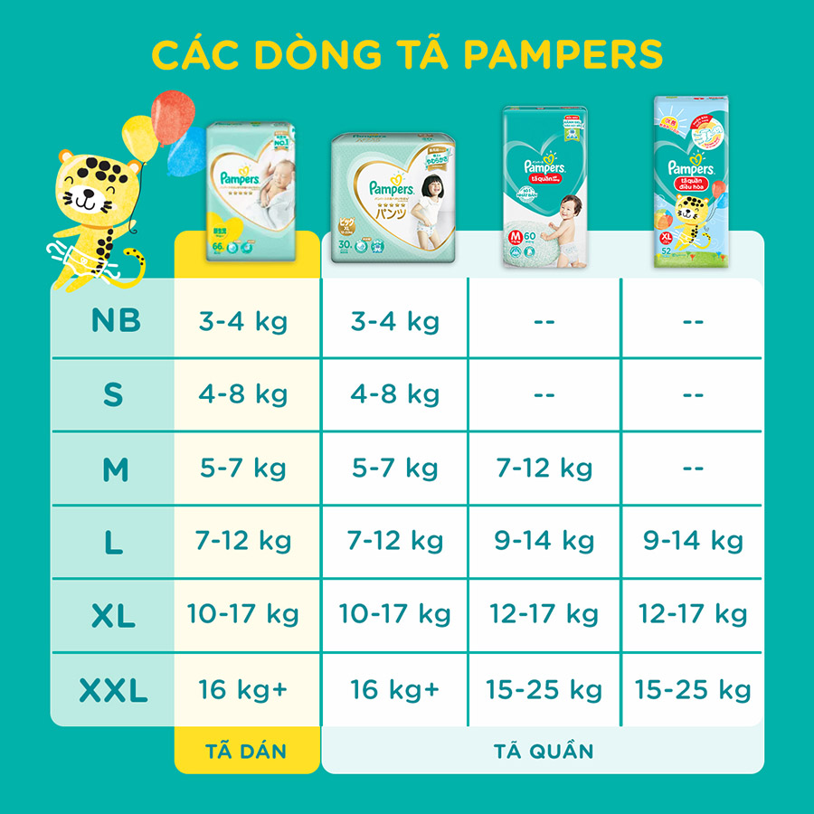 Combo 3 tã Quần Pampers Điều Hoà Gói Lớn L60 (9-14kg)