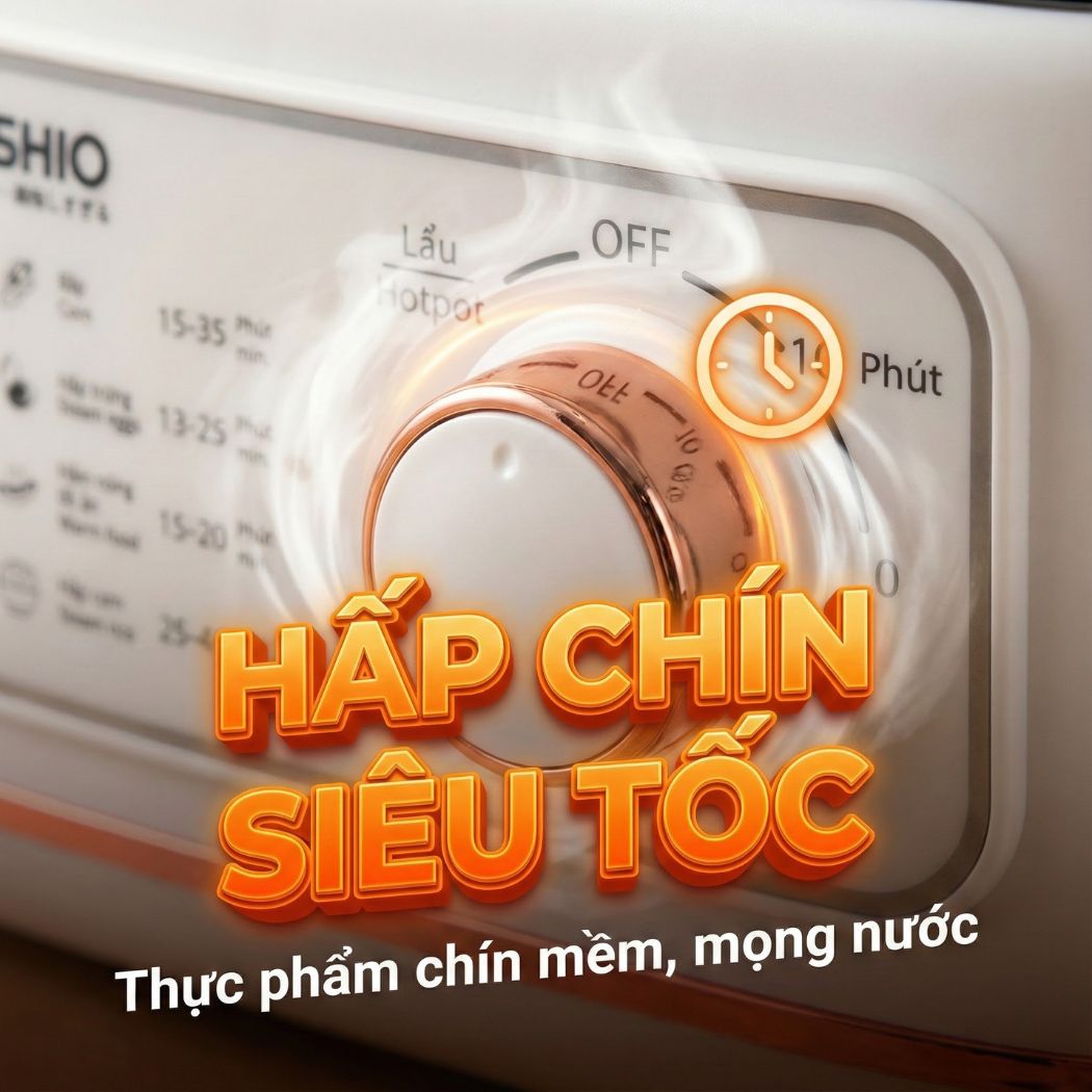 Nồi lẩu hấp thủy nhiệt Mishio MK382 khay hấp inox 304 - Hàng chính hãng