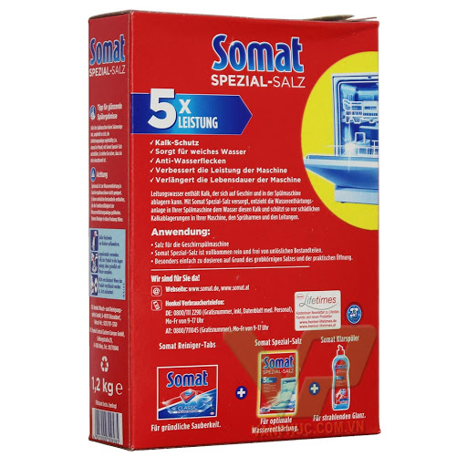 muối rửa ly chén chuyên dùng cho máy somat special salt 5x - chính hãng đức 1,2 kg 2