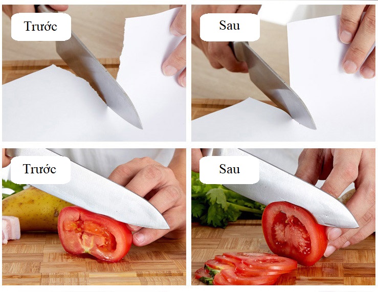 Kết quả trước và sau khi mài 