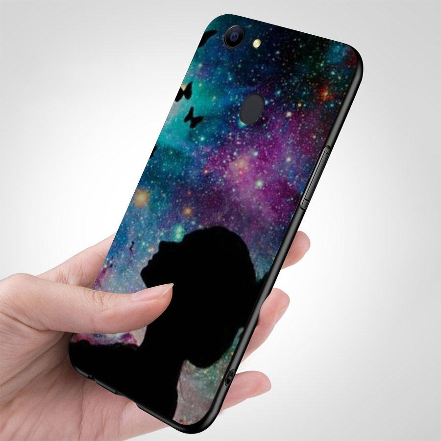 Ốp điện thoại kính cường lực cho máy Oppo F7 - Phía sau một cô gái MS PS1CG017