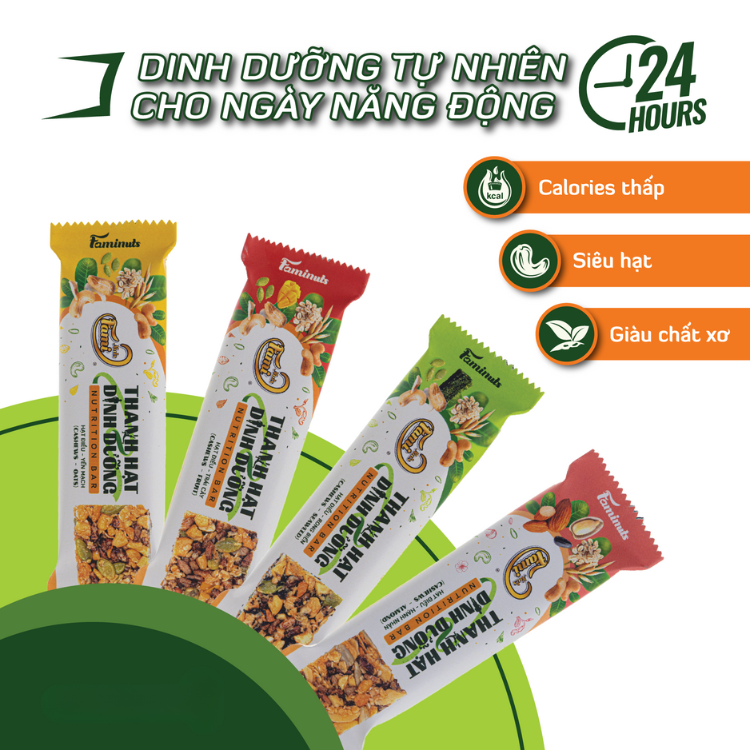 Thanh Hạt Dinh Dưỡng Vị Hạt Điều & Rong Biển Faminuts - Thanh Ngũ Cốc Ăn Kiêng Giảm Cân