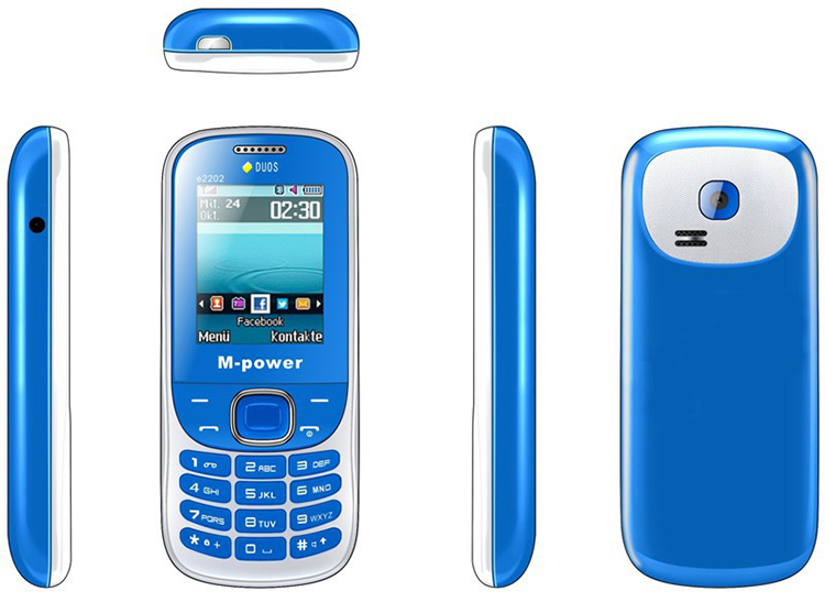 Điện Thoại Chống Va Đập M-Power E2202 (Xanh) - Hàng Nhập Khẩu