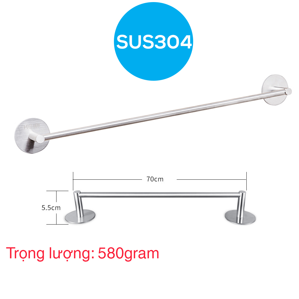 Thanh treo khăn tắm quần áo dán tường inox 304 Hobby Home Decor TT