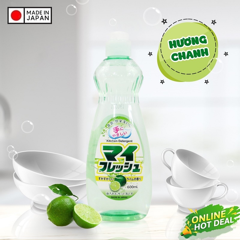 Dung dịcch rửa bát chén chiết xuất từ thiên nhiên hương táo - Hàng Nội Địa Nhật