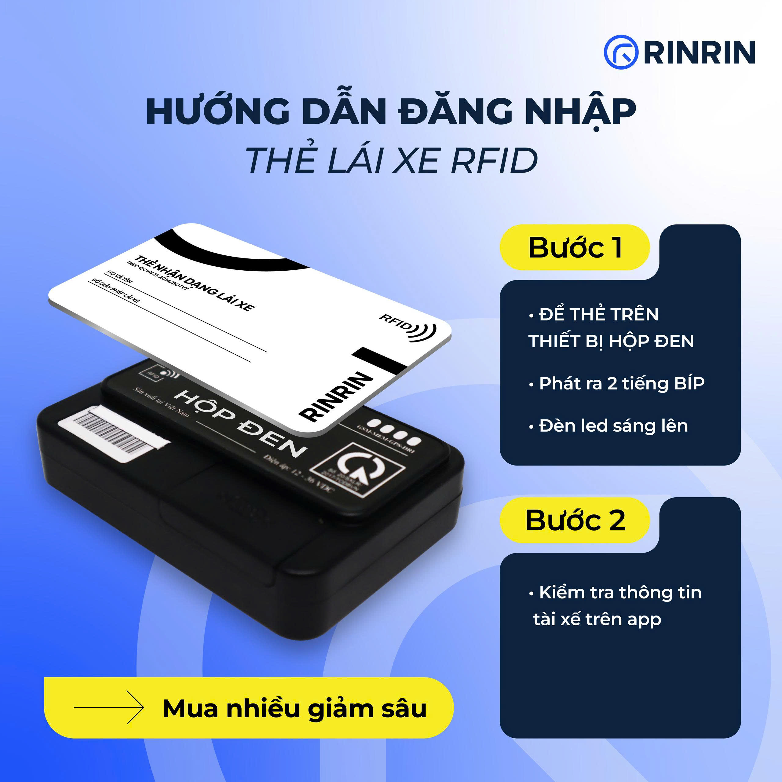 Thẻ lái xe đa năng RFID. Quẹt được tất cả hãng hộp đen. Shop có tích hợp sẵn cho tài xế, hoặc hướng dẫn tích hợp tại nhà