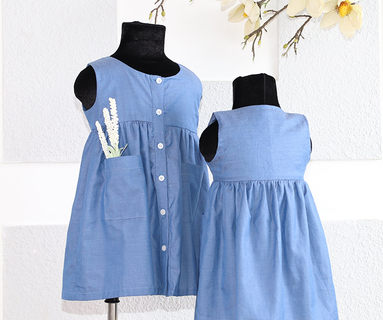 Đầm Bé Gái Sát Nách Khuy Cài Trước KIKA GND-0006