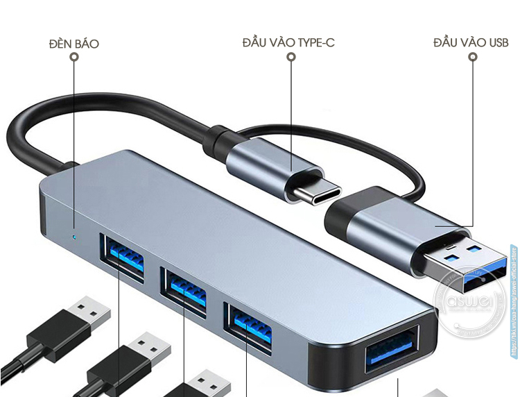 hub usb 3.0, hub type c aswei, hub usb 3.0 aswei