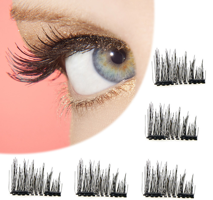 Magnetic Lashes Reusable 3d False Eyelashes Tweezer Eyelashes&1pc Eyelashes Brush Eyebrow Comb