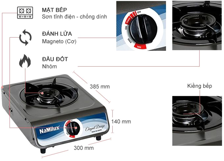 Bếp Gas Đơn Namilux NH-260AFM - Hàng Chính Hãng