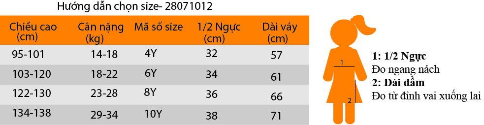 Đầm Thun Xòe Bé Gái V.T.A.Kids 28071012