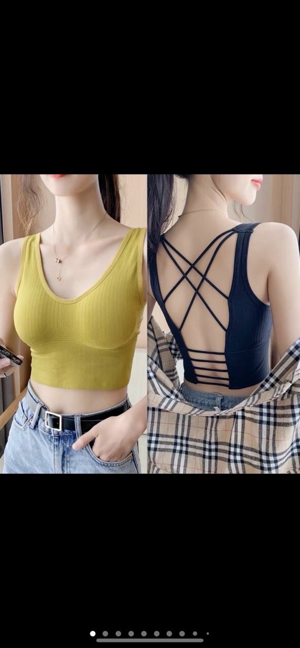 Sét 2 Bra, Áo Tập Gym, Yoga, Thể Thao Cho Nữ Chất Liệu Cotton Mềm Mại, Thấm Hút Mồ Hôi (Giao màu ngẫu nhiên)