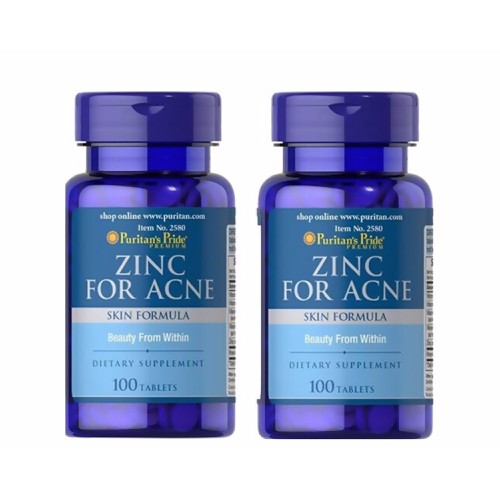 Bổ Sung Kẽm Puritan s Pride Zinc For Acne Skin Formula 100v của Mỹ, Tăng Sức Đề Kháng và Miễn Dịch, Cải Thiện Làn Da Trắng Sáng, Ngăn Ngừa Mụn, Hỗ Trợ Bảo Vệ Tuyến Tiền Liệt, Sinh Sản Cho Nam Giới, Bảo Vệ Não Và Hệ Thần Kinh 2