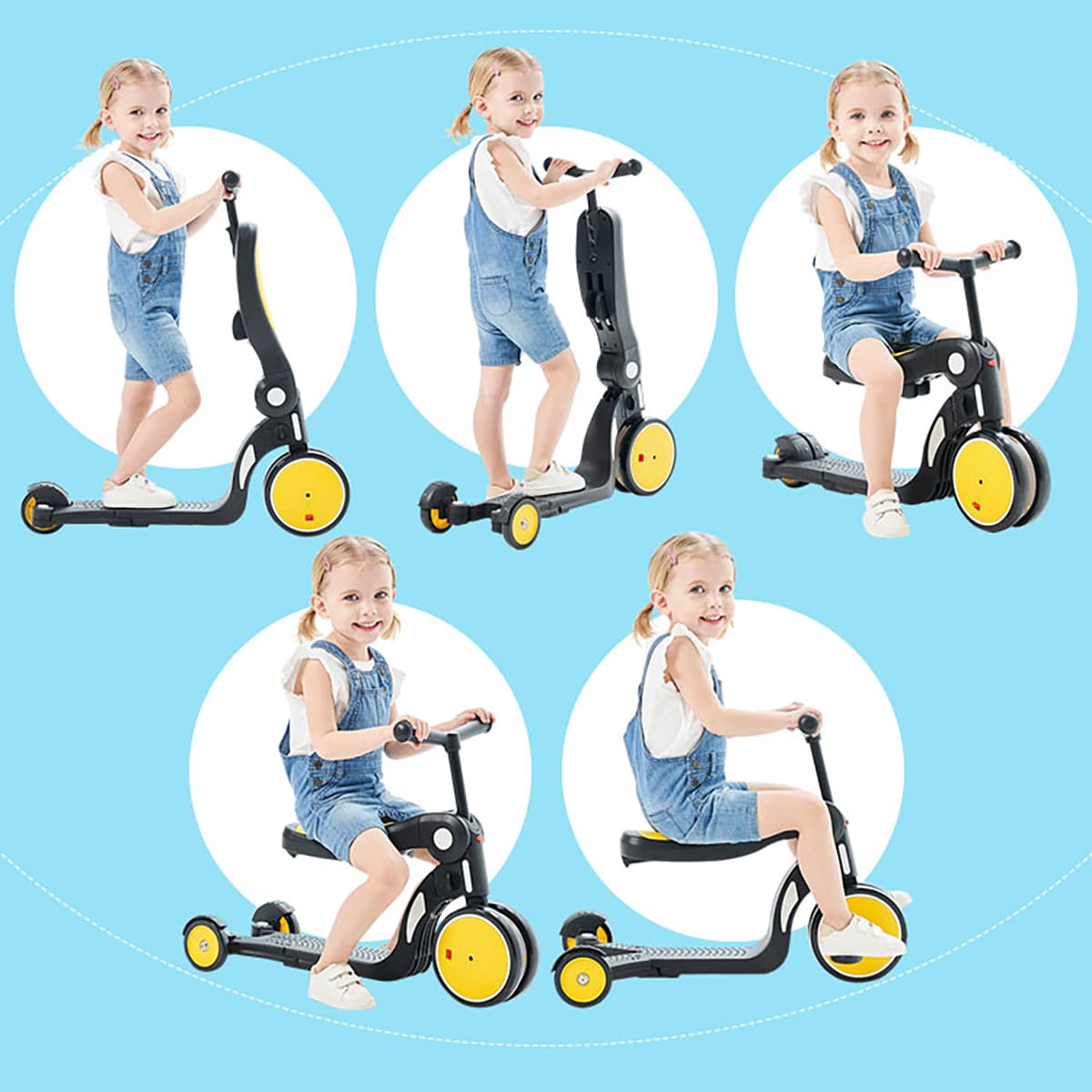 xe scooter đa năng 5 trong 1 Roadstar Freekids bebehoo cho bé 1-6 tuổi