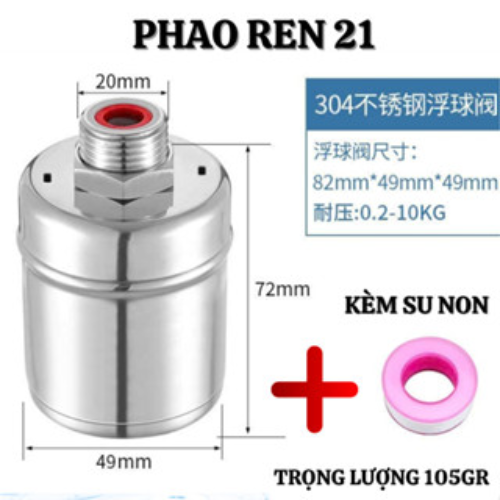 Van Phao Cơ Inox Thông Minh Thế Hệ Mới Tự Động Ngắt Khi Nước Đầy-Kèm Cuộn Su Non