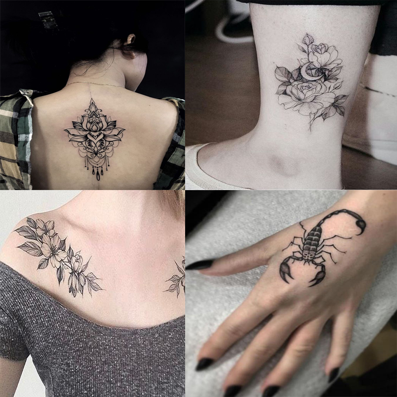 Hình Xăm To Miếng Dán Tạm Thời Tattoo Chống Nước Lâu Trôi Quyến Rũ