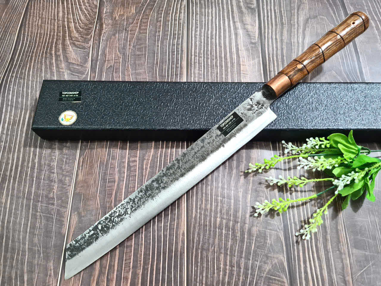 DAO BẾP PHÚC SEN - DAO BẾP SASHIMI MẶT HOA VĂN MÃ HN4