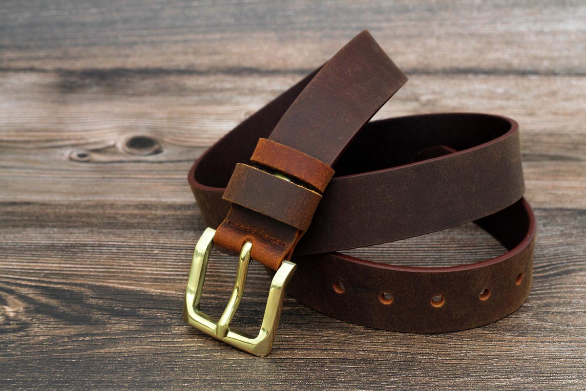 Thắt lưng nam da bò sáp khóa đồng  AT Leather S4K-03