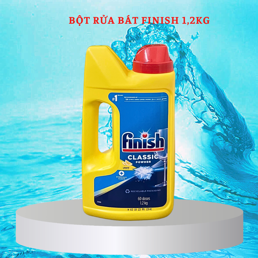Bột rửa bát Finish Dishwasher Power Powder Lemon 2,5 kg hương chanh - Bột rửa bát finish classic dùng cho máy rửa bát 2.5kg, 1kg