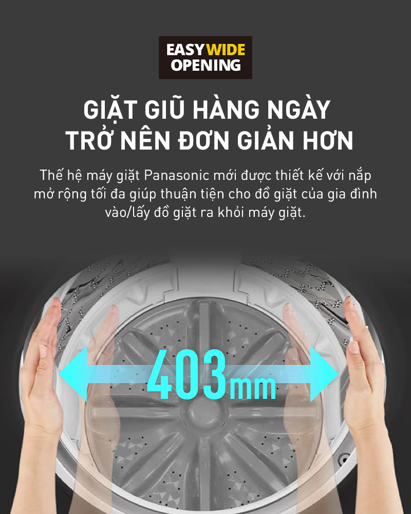 Máy Giặt Cửa Trên Panasonic Chăm Sóc Gia Đình 8.5kg NA-F85A9DRV