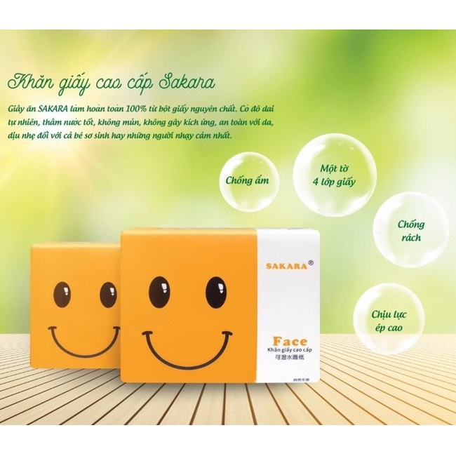 Thùng 30 Gói Giấy Ăn Sakara XM - Giấy 4 Lớp Siêu Dai - Không Bở Khi Gặp Nước, Không Có Bụi Giấy