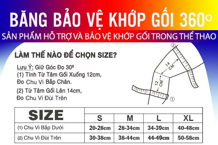 Băng Bảo Vệ Khớp Gối Thể Thao 360º VN017 | ATHLETE'S KNEE PROTECTOR ( 1 ĐÔI ). Phù hợp đá banh, chạy bộ, bóng chuyền, bóng rổ, cầu lông, leo núi, đạp xe, tập luyện thể hình, chấn thương đau nhức gối