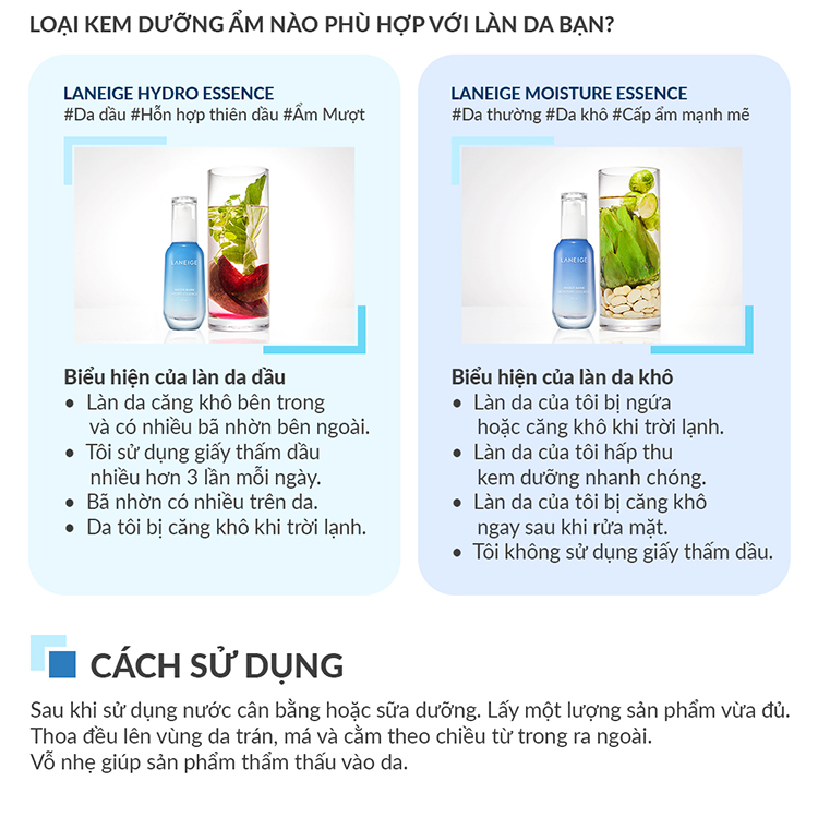 Tinh chất dưỡng ẩm dành cho da dầu và da hỗn hợp Laneige Water Bank Hydro Essence 70ml