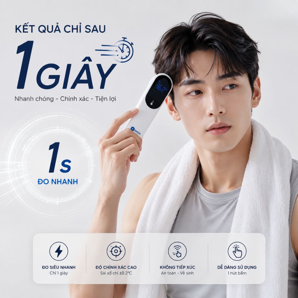 Máy Đo Nhiệt Kế Kachi JXB-315 Cảm Biến Hồng Ngoại có chứng nhận FDA Mỹ