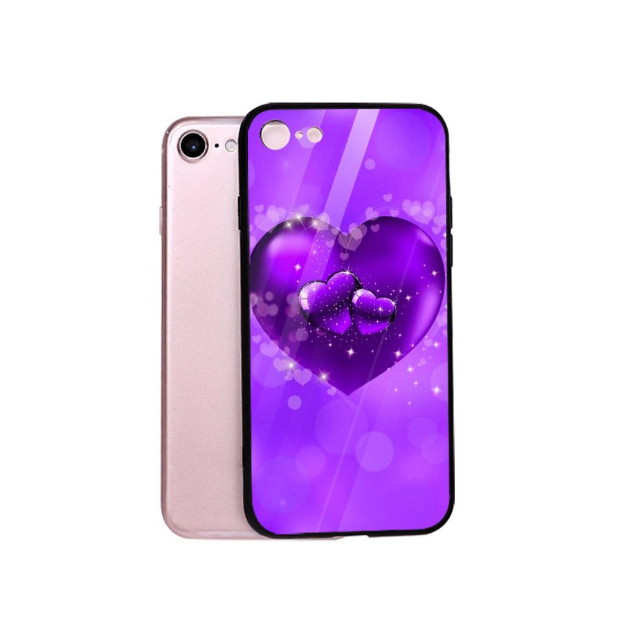 Ốp điện thoại kính cường lực cho máy iPhone 5/5s/se - trái tim tình yêu MS LOVE049