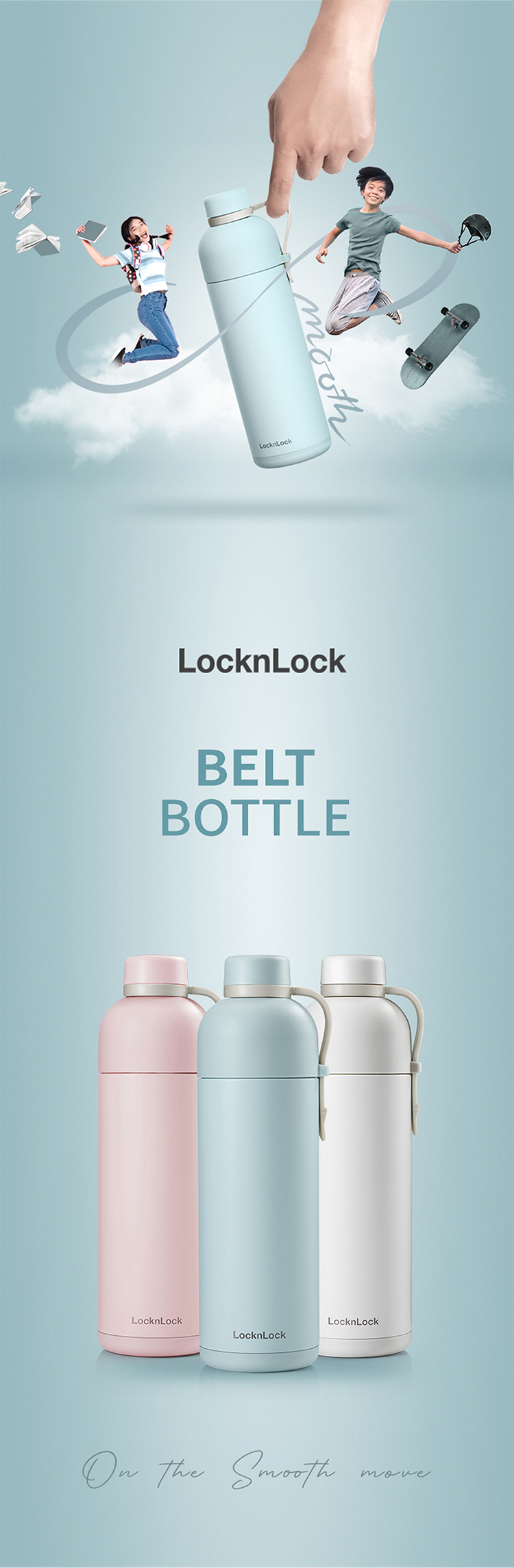 Bình giữ nhiệt Lock&Lock Belt Bottle LHC4267IVY490ml - Màu Ngà