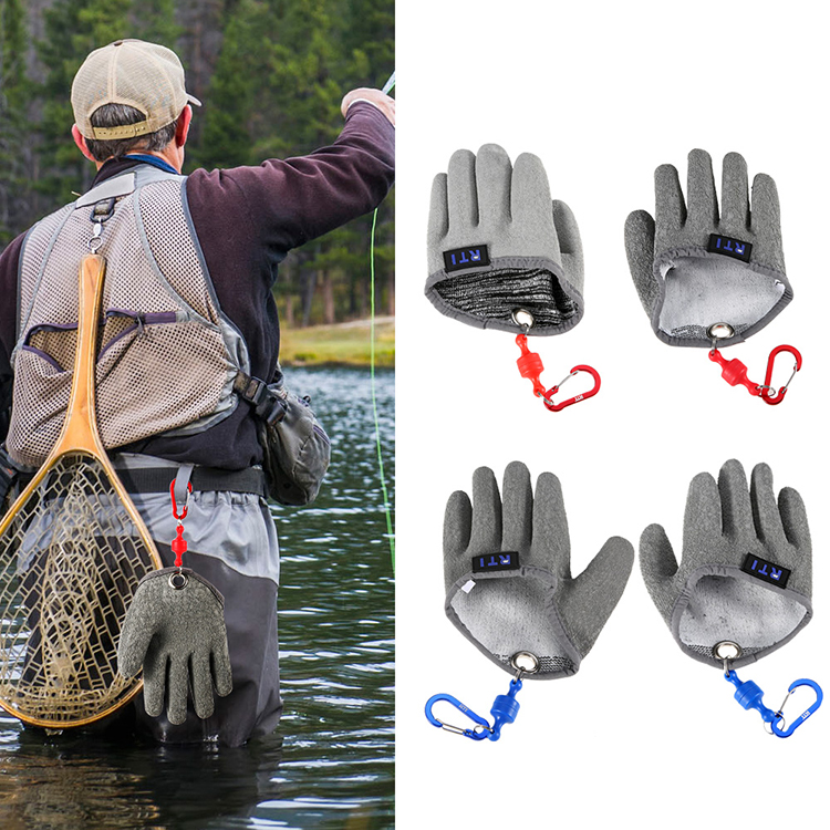 1pc Fishing Glove with Magnet Release Fisherman Professional Catch Fish Gloves with Magnetic Hooks Hunting Glove L Left Hand