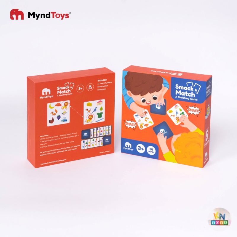 đồ chơi xếp hình myndtoys smack & match a matching game (trò chơi tìm hình giống nhau cho bé từ 3 tuổi) 2