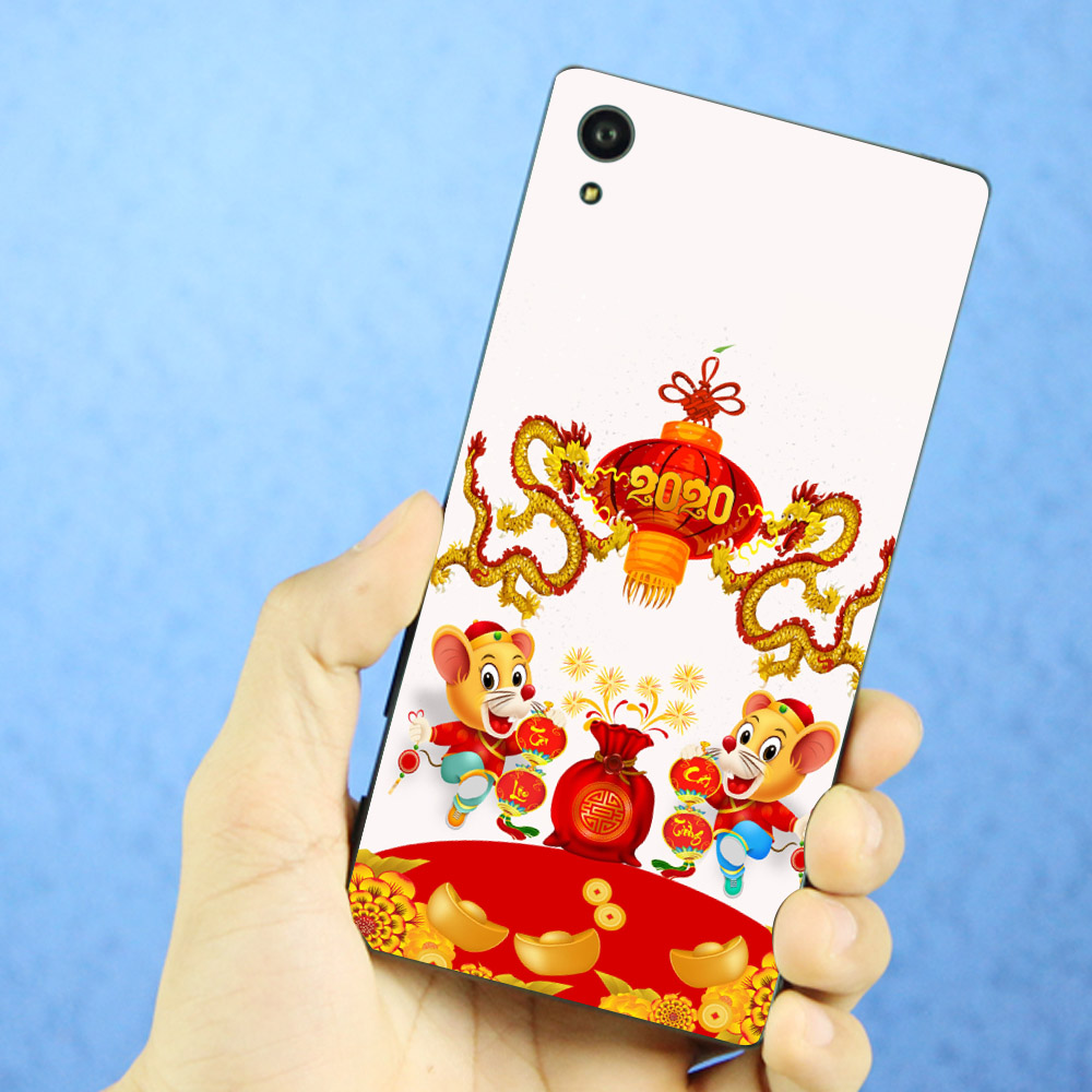 Ốp lưng cứng viền dẻo dành cho điện thoại Sony Xperia Z3 - Chuột chúc tết mã 18 MS CCTM18