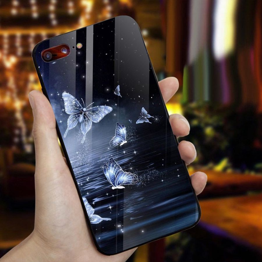 Ốp điện thoại kính cường lực cho máy iPhone 7 Plus / 8 Plus - bướm đẹp MS BUOMD033