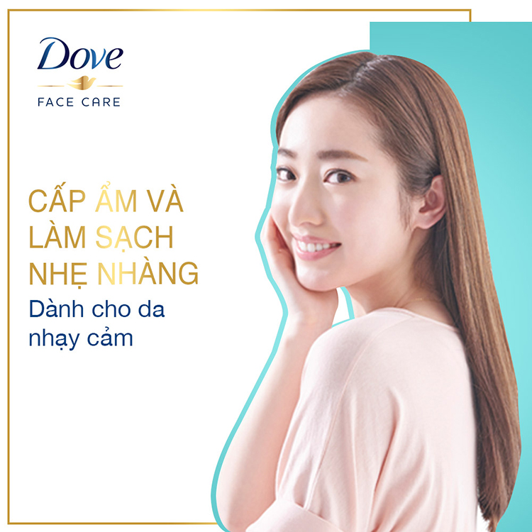 Combo 2 sữa rửa mặt dạng bọt Dove Tinh chất serum cho da nhạy cảm 160ml