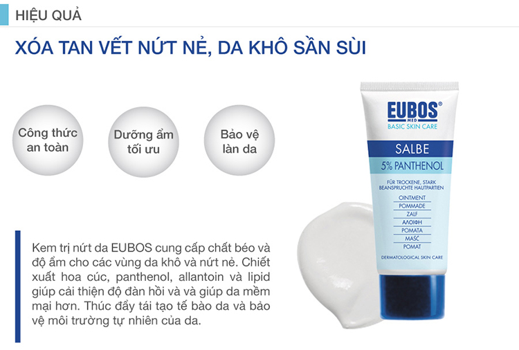 Kem Ngừa Nứt Da 5% Panthenol EUBOS Ointment 5% Panthenol 75ml