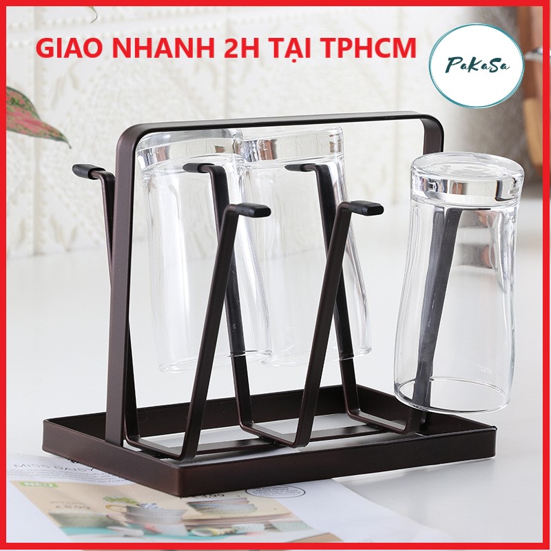 Khay Sắt/Kệ Sắt Up 6 Ly Đa Năng, Kiểu Dáng Sang Trọng Để Bàn PaKaSa - Hàng Chính Hãng  