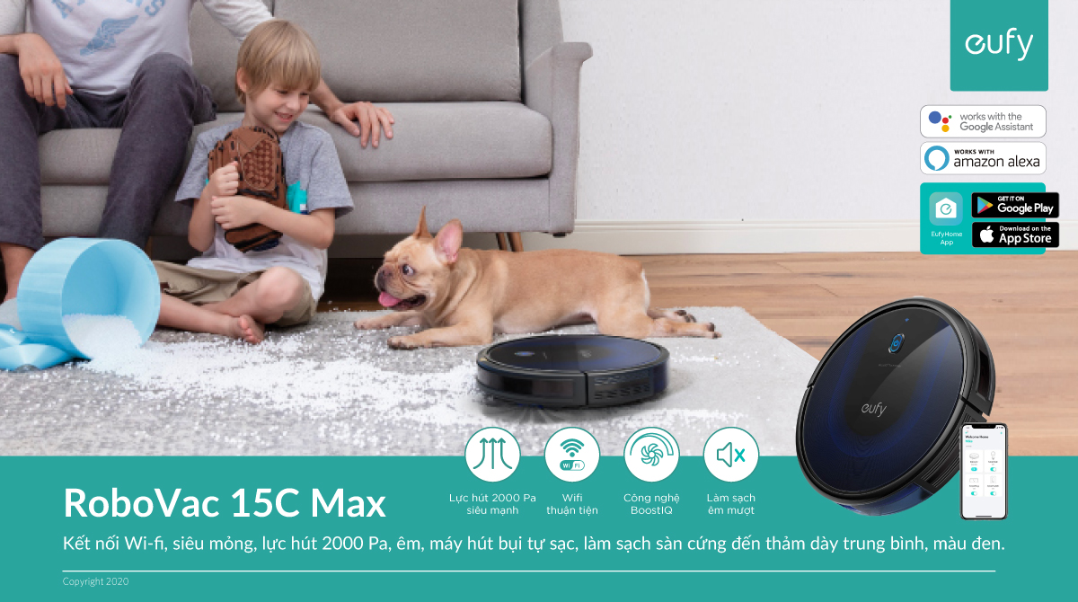 Robot hút bụi Eufy RoboVac 15C Max - T2128 - Hàng Chính Hãng