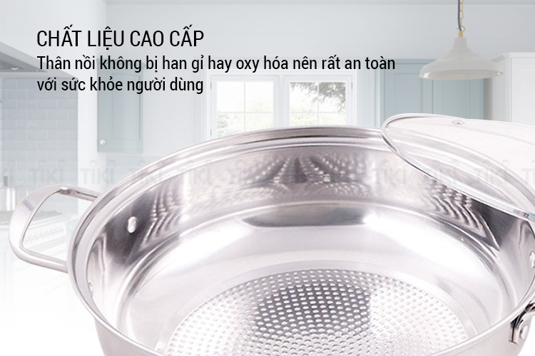 Nồi Lẩu Inox Vung Kính Sunhouse SHGP30G