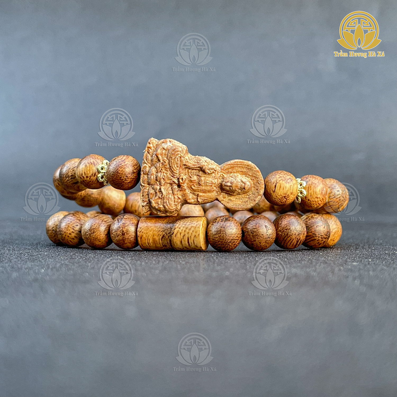 Vòng tay đôi trầm hương phong thủy HÀ XÁ mix charm hoa sen hồ ly phật di lặc phật bà quan thế âm đeo tay cặp đôi nam nữ may mắn bình an tài lộc